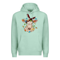 Seafoam charolais calf with christmas lights baby cow Premium Hoodie - RanaPortraitStore