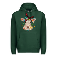 Sports Green charolais calf with christmas lights baby cow Premium Hoodie - RanaPortraitStore