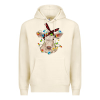 Tofu charolais calf with christmas lights baby cow Premium Hoodie - RanaPortraitStore