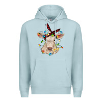 Blue Mist charolais calf with christmas lights baby cow Premium Hoodie - RanaPortraitStore
