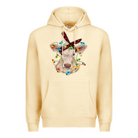 Pina Colada charolais calf with christmas lights baby cow Premium Hoodie - RanaPortraitStore