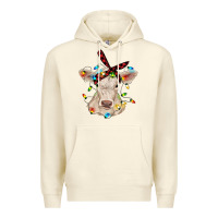 Sandshell charolais calf with christmas lights baby cow Premium Hoodie - RanaPortraitStore