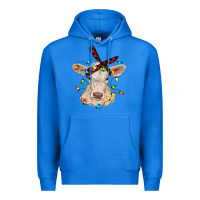 True Royal charolais calf with christmas lights baby cow Premium Hoodie - RanaPortraitStore