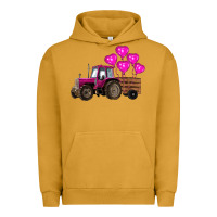 Pigment Peanut Butter valentine's day pink tractor with pin heart balloons Urban Hoodie - RanaPortraitStore