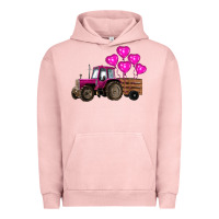 Pigment Salmon valentine's day pink tractor with pin heart balloons Urban Hoodie - RanaPortraitStore