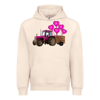 Sandshell valentine's day pink tractor with pin heart balloons Urban Hoodie - RanaPortraitStore