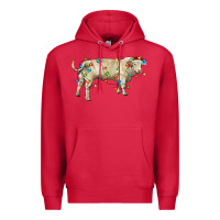 Cardinal Charolais bull with christmas lights Premium Hoodie - RanaPortraitStore