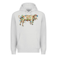 Dove Grey Charolais bull with christmas lights Premium Hoodie - RanaPortraitStore