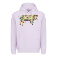 Lilac Charolais bull with christmas lights Premium Hoodie - RanaPortraitStore