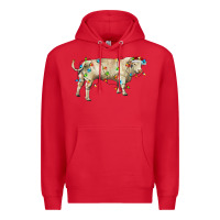 Red Charolais bull with christmas lights Premium Hoodie - RanaPortraitStore