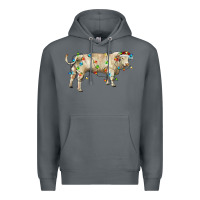 Rock Charolais bull with christmas lights Premium Hoodie - RanaPortraitStore