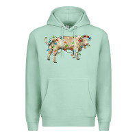 Seafoam Charolais bull with christmas lights Premium Hoodie - RanaPortraitStore