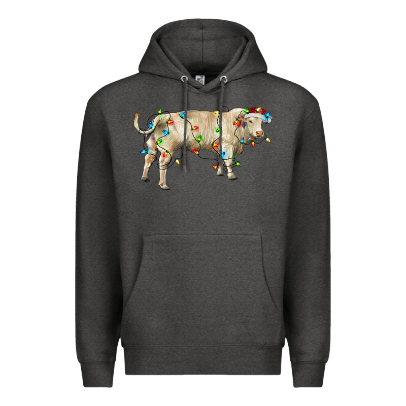 Charolais Bull With Christmas Lights Premium Hoodie by RanaPortraitStore | Teevron