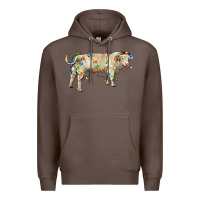 Coffee Charolais bull with christmas lights Premium Hoodie - RanaPortraitStore