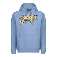 Colony Blue Charolais bull with christmas lights Premium Hoodie - RanaPortraitStore