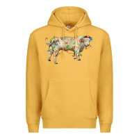 Mustard Charolais bull with christmas lights Premium Hoodie - RanaPortraitStore