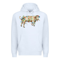 White Charolais bull with christmas lights Premium Hoodie - RanaPortraitStore