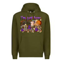 Army Green i'm just here for the snacks basketball Premium Hoodie - Zillion Design Studio