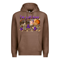 Chestnut i'm just here for the snacks basketball Premium Hoodie - Zillion Design Studio