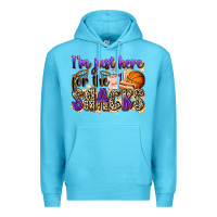 Ocean Blue i'm just here for the snacks basketball Premium Hoodie - Zillion Design Studio