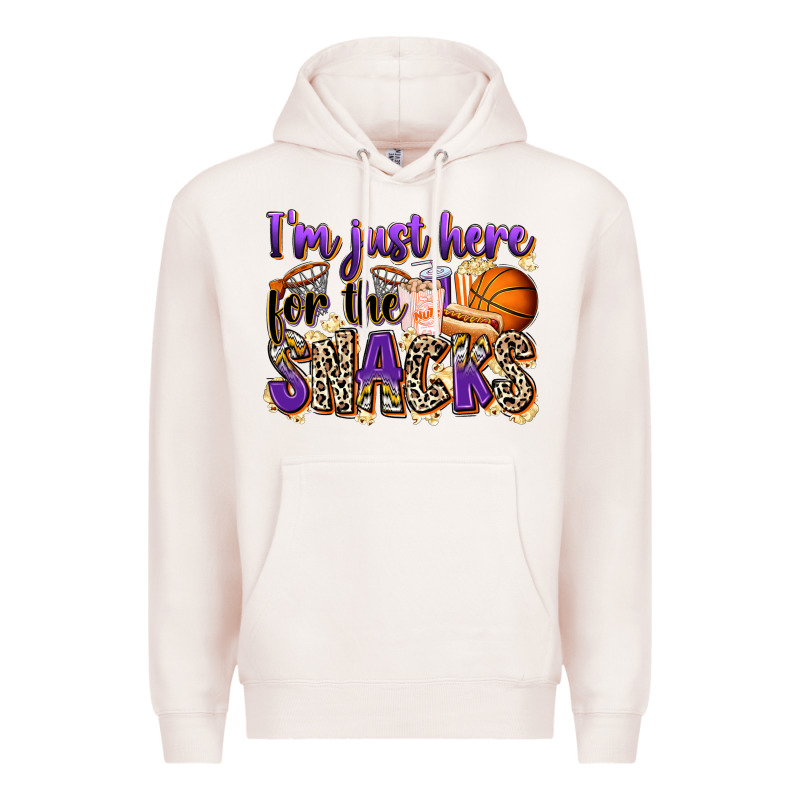 I'm Just Here For The Snacks Basketball Premium Hoodie by Zillion Design Studio | Teevron