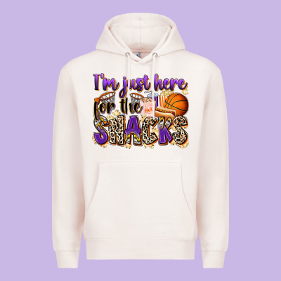 I'm Just Here For The Snacks Basketball Premium Hoodie Designed By Zillion Design Studio