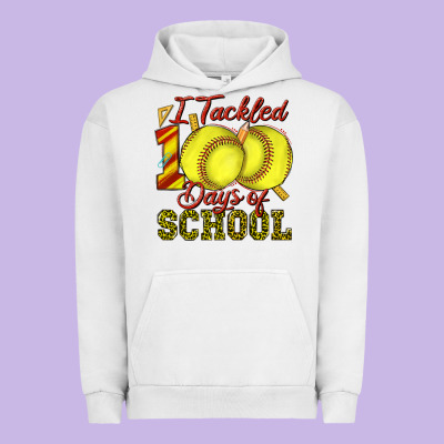 I Tackled 100days Of School Softball Urban Hoodie Designed By Texasbilliewilder