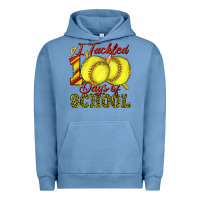 Pigment Pebble Blue i tackled 100days of school softball Urban Hoodie - texasbilliewilder