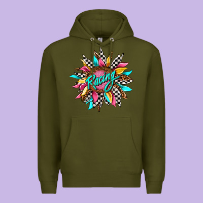 Racing Sunflower Premium Hoodie Designed By Adodesignshop