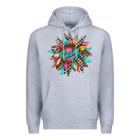 Heather Grey racing sunflower Premium Hoodie - AdoDesignShop