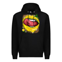 Black lemon lips with leopard Premium Hoodie - texasbilliewilder