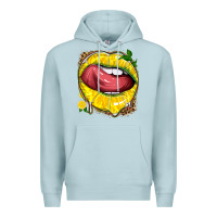 Blue Mist lemon lips with leopard Premium Hoodie - texasbilliewilder