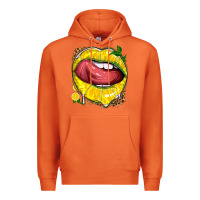 Carrot lemon lips with leopard Premium Hoodie - texasbilliewilder