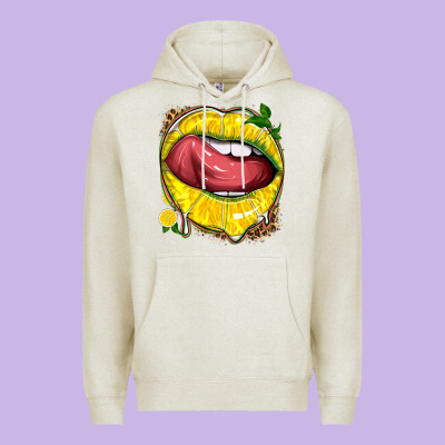Lemon Lips With Leopard Premium Hoodie Designed By Texasbilliewilder