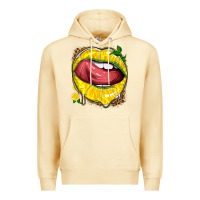 Pina Colada lemon lips with leopard Premium Hoodie - texasbilliewilder