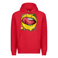 Red lemon lips with leopard Premium Hoodie - texasbilliewilder