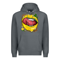 Rock lemon lips with leopard Premium Hoodie - texasbilliewilder