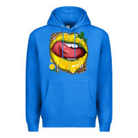 True Royal lemon lips with leopard Premium Hoodie - texasbilliewilder