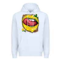 White lemon lips with leopard Premium Hoodie - texasbilliewilder