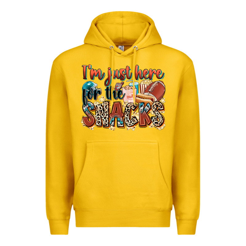 I'm Just Here For The Snacks American Football Premium Hoodie by Zillion Design Studio | Teevron