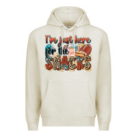 Oatmeal Heather i'm just here for the snacks american football Premium Hoodie - Zillion Design Studio