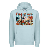 Blue Mist i'm just here for the snacks american football Premium Hoodie - Zillion Design Studio