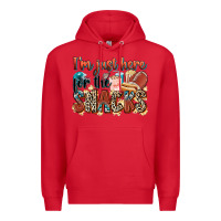 Red i'm just here for the snacks american football Premium Hoodie - Zillion Design Studio