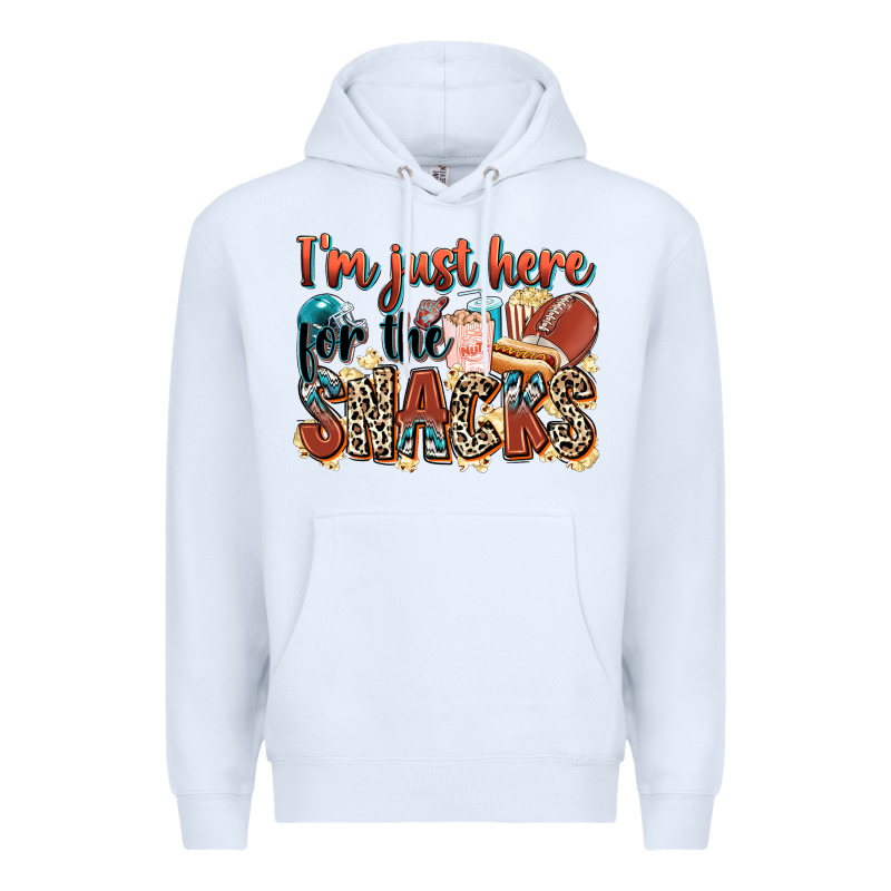 I'm Just Here For The Snacks American Football Premium Hoodie by Zillion Design Studio | Teevron