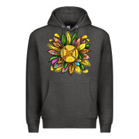 Charcoal Heather lemon sunflower Premium Hoodie - texasbilliewilder