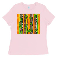 Bubblegum Pink st patricks shamrock with cowhide Ladies Tee - Artiststas