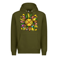 Army Green lemon sunflower Premium Hoodie - texasbilliewilder