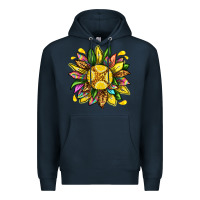 Navy lemon sunflower Premium Hoodie - texasbilliewilder