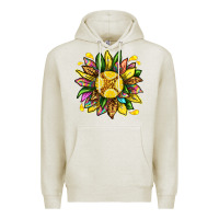 Oatmeal Heather lemon sunflower Premium Hoodie - texasbilliewilder
