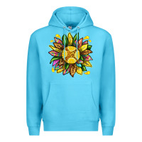 Ocean Blue lemon sunflower Premium Hoodie - texasbilliewilder